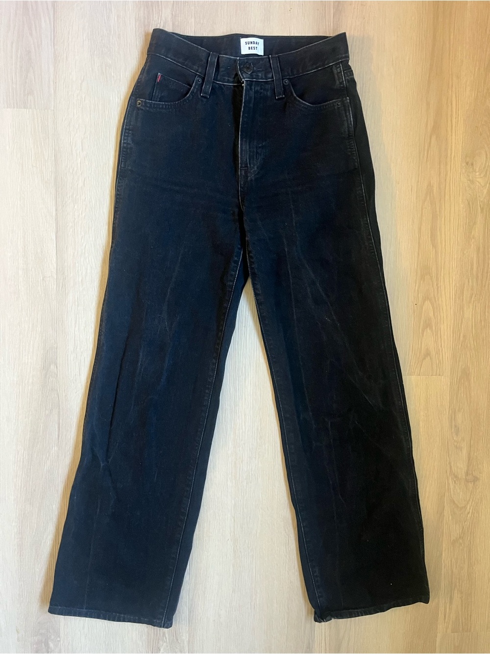 Aritzia Sunday Best Black Denim High-rise Wide Leg Jeans